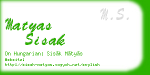 matyas sisak business card